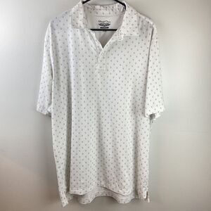 Straight Down Sz XL White/blue Summer Print Perfomance Polo Golf